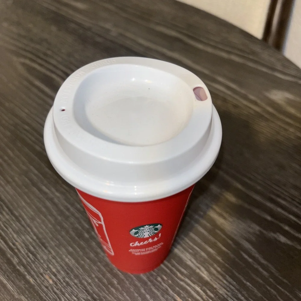 2025 Starbucks Limited-Edition Red Holiday Reusable Cup w/Removable Lid